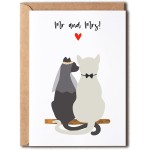Cat Wedding Card - Mr And Mrs Card