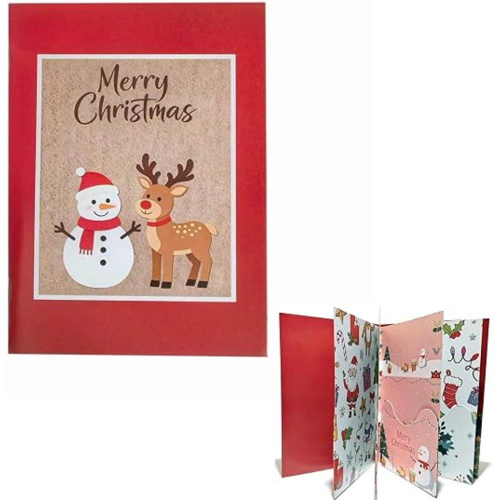 Christmas Gift Card Booklet with 5 Card Slots