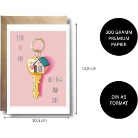 Congratulations Card for Home Look at You Adulting and Housewarming
