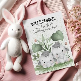 Congratulations Card for the Birth of Twins