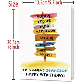 Grandson Birthday Card, Gift from Grandparents for Him