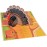 Turkey Pop Up Greeting Card with Blank Note & Envelope