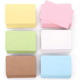 Pack of 120 Blank Index Cards Colourful Kraft Pape..